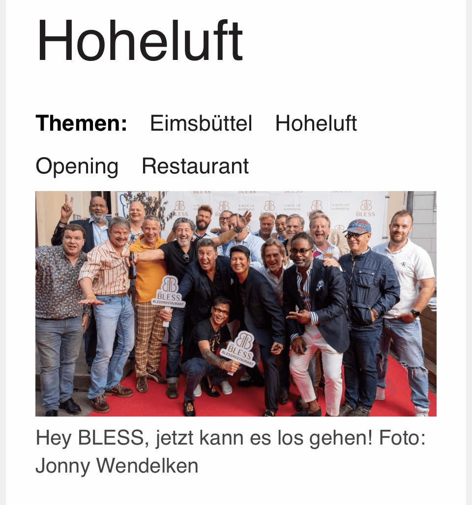 BLESS Restaurant Hamburg Presse